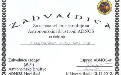 Početak saradnje sa Astronomskim Društvom Novi Sad